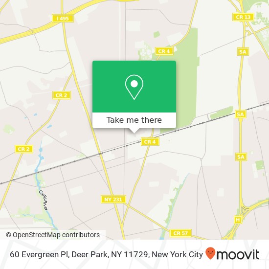 Mapa de 60 Evergreen Pl, Deer Park, NY 11729