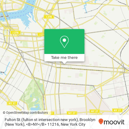 Fulton St (fulton st intersection new york), Brooklyn (New York), <B>NY< / B> 11216 map