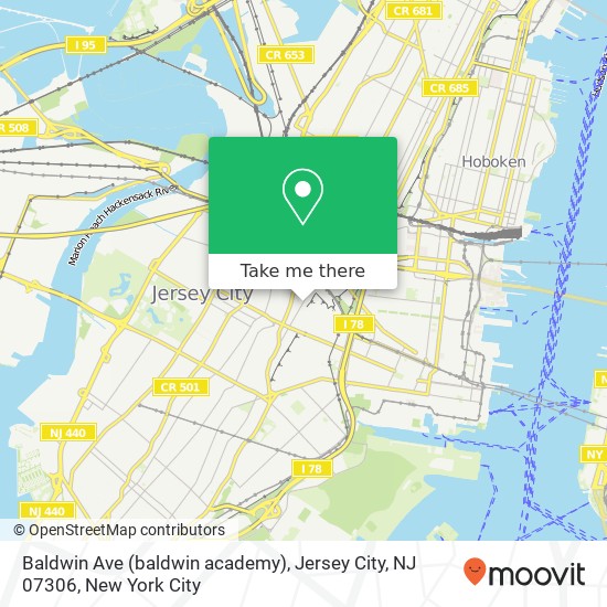 Baldwin Ave (baldwin academy), Jersey City, NJ 07306 map