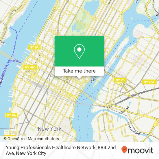 Mapa de Young Professionals Healthcare Network, 884 2nd Ave