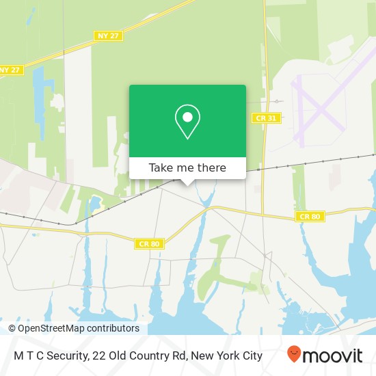 Mapa de M T C Security, 22 Old Country Rd