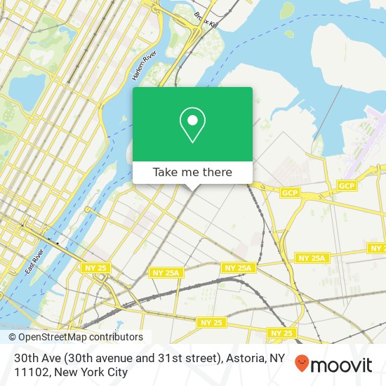 Mapa de 30th Ave (30th avenue and 31st street), Astoria, NY 11102