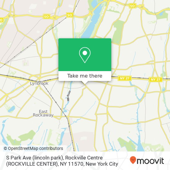 Mapa de S Park Ave (lincoln park), Rockville Centre (ROCKVILLE CENTER), NY 11570