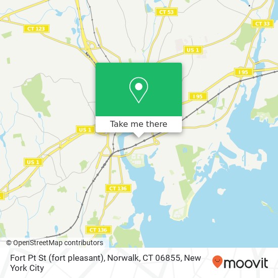Mapa de Fort Pt St (fort pleasant), Norwalk, CT 06855