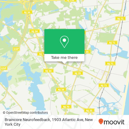 Mapa de Braincore Neurofeedback, 1903 Atlantic Ave