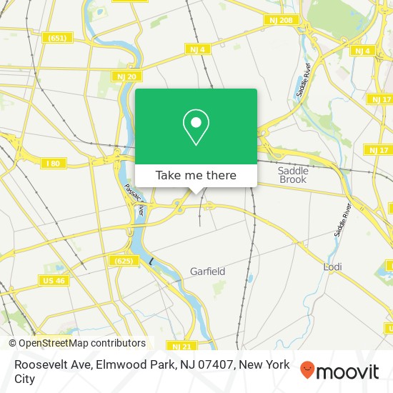 Roosevelt Ave, Elmwood Park, NJ 07407 map