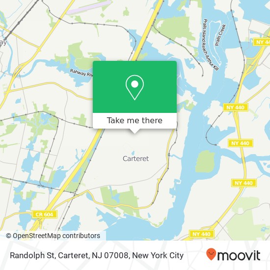 Mapa de Randolph St, Carteret, NJ 07008