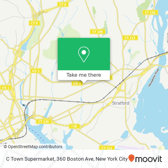Mapa de C Town Supermarket, 360 Boston Ave
