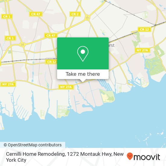 Mapa de Cernilli Home Remodeling, 1272 Montauk Hwy