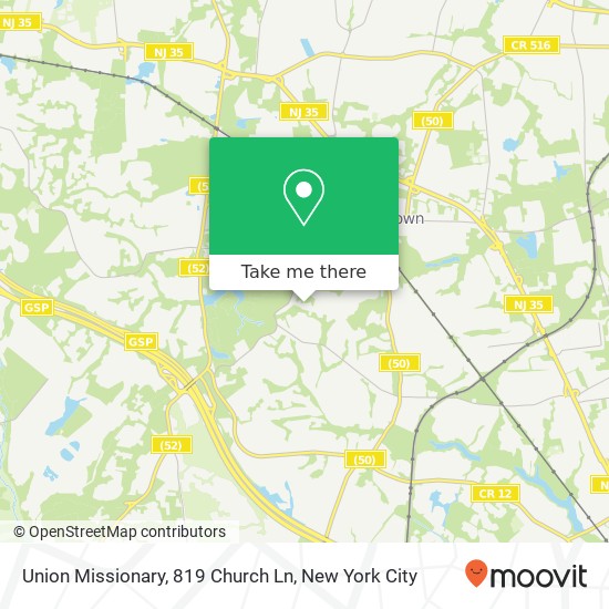 Mapa de Union Missionary, 819 Church Ln