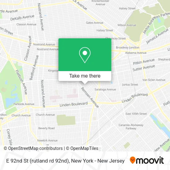 E 92nd St (rutland rd 92nd) map