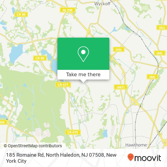 Mapa de 185 Romaine Rd, North Haledon, NJ 07508