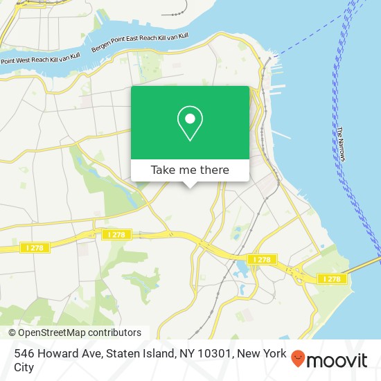 Mapa de 546 Howard Ave, Staten Island, NY 10301