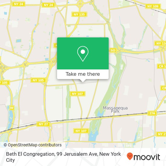 Mapa de Beth El Congregation, 99 Jerusalem Ave
