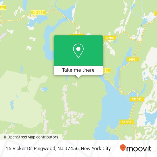 Mapa de 15 Ricker Dr, Ringwood, NJ 07456
