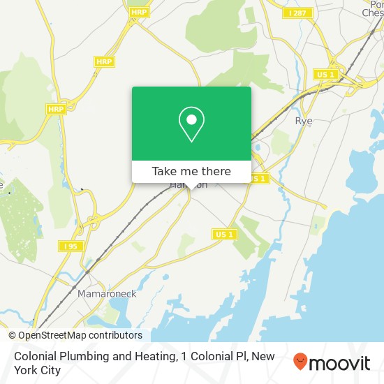 Colonial Plumbing and Heating, 1 Colonial Pl map