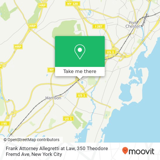 Frank Attorney Allegretti at Law, 350 Theodore Fremd Ave map