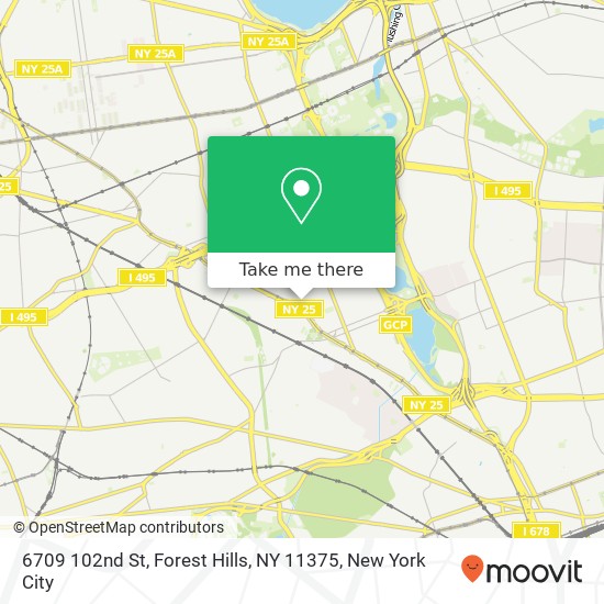 Mapa de 6709 102nd St, Forest Hills, NY 11375