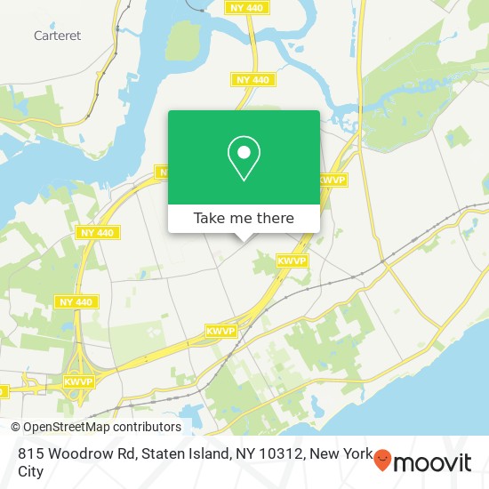 Mapa de 815 Woodrow Rd, Staten Island, NY 10312