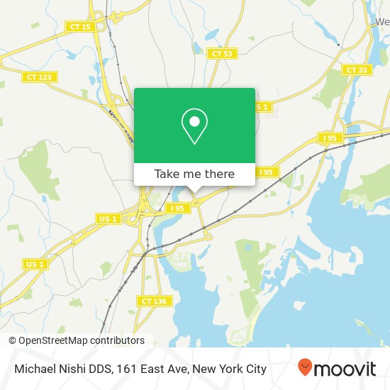 Michael Nishi DDS, 161 East Ave map