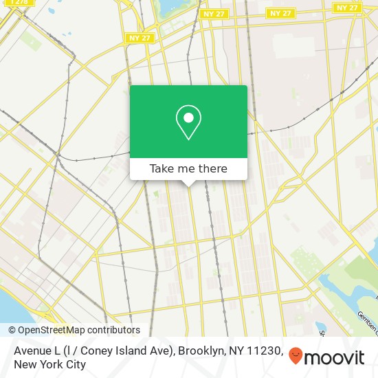 Mapa de Avenue L (l / Coney Island Ave), Brooklyn, NY 11230