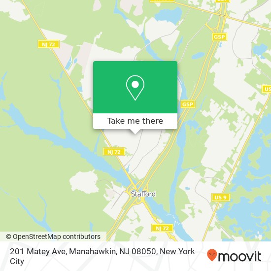 Mapa de 201 Matey Ave, Manahawkin, NJ 08050
