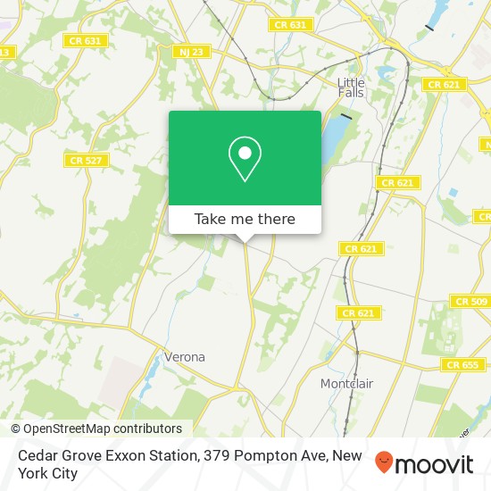 Mapa de Cedar Grove Exxon Station, 379 Pompton Ave