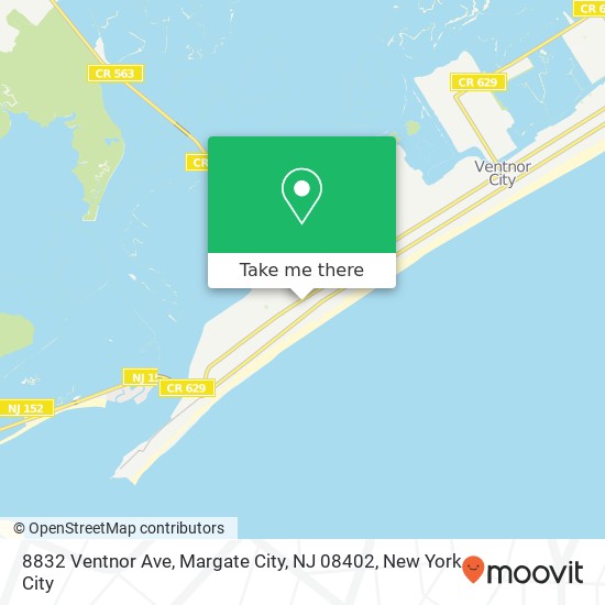 Mapa de 8832 Ventnor Ave, Margate City, NJ 08402