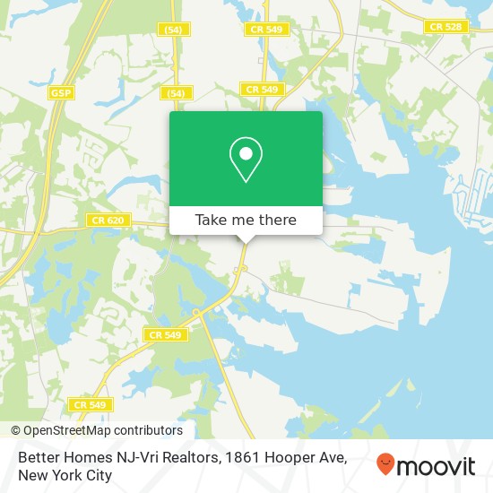 Better Homes NJ-Vri Realtors, 1861 Hooper Ave map