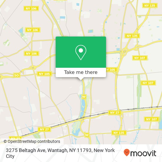 Mapa de 3275 Beltagh Ave, Wantagh, NY 11793