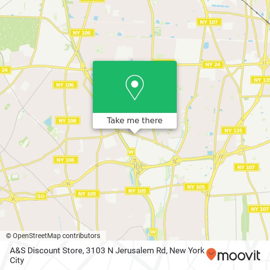 Mapa de A&S Discount Store, 3103 N Jerusalem Rd
