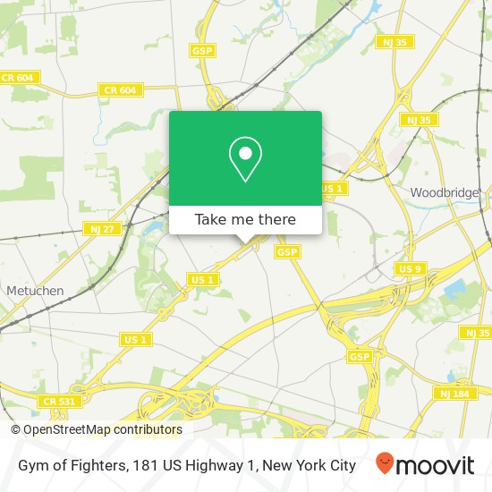 Gym of Fighters, 181 US Highway 1 map