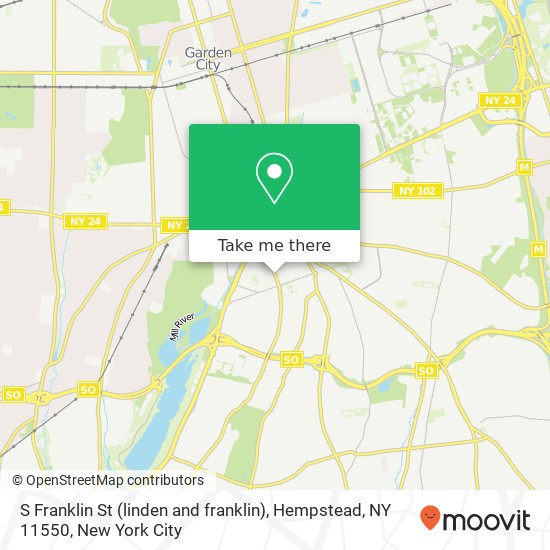 Mapa de S Franklin St (linden and franklin), Hempstead, NY 11550