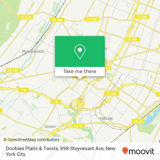 Mapa de Doobies Plaits & Twists, 898 Stuyvesant Ave