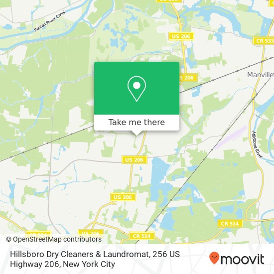 Mapa de Hillsboro Dry Cleaners & Laundromat, 256 US Highway 206