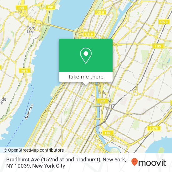 Mapa de Bradhurst Ave (152nd st and bradhurst), New York, NY 10039