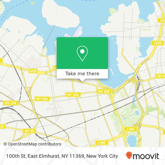 100th St, East Elmhurst, NY 11369 map