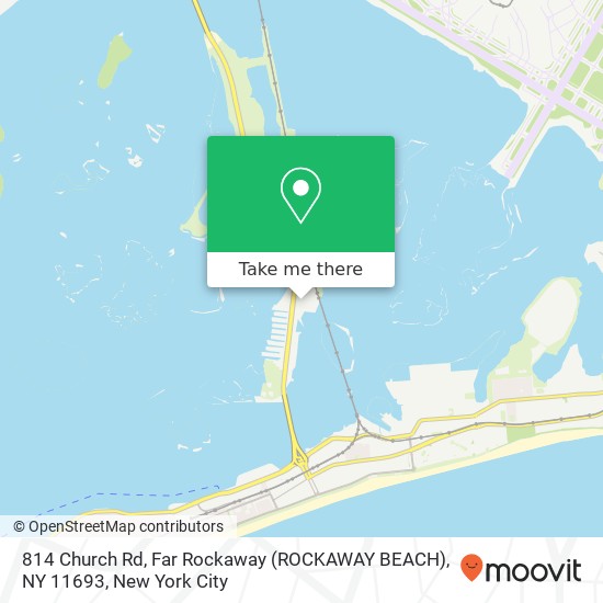 Mapa de 814 Church Rd, Far Rockaway (ROCKAWAY BEACH), NY 11693