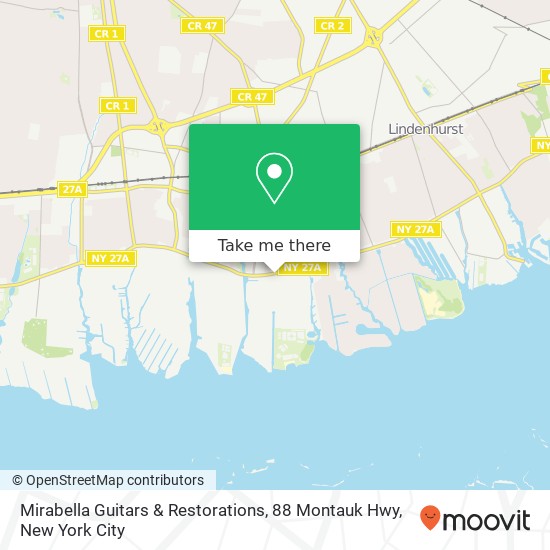 Mirabella Guitars & Restorations, 88 Montauk Hwy map