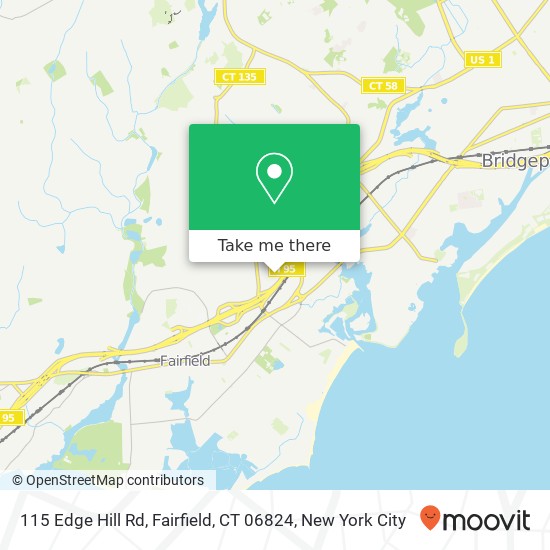 Mapa de 115 Edge Hill Rd, Fairfield, CT 06824