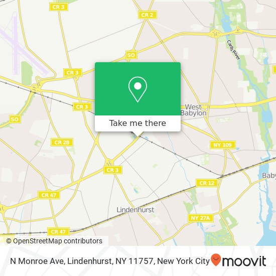 Mapa de N Monroe Ave, Lindenhurst, NY 11757