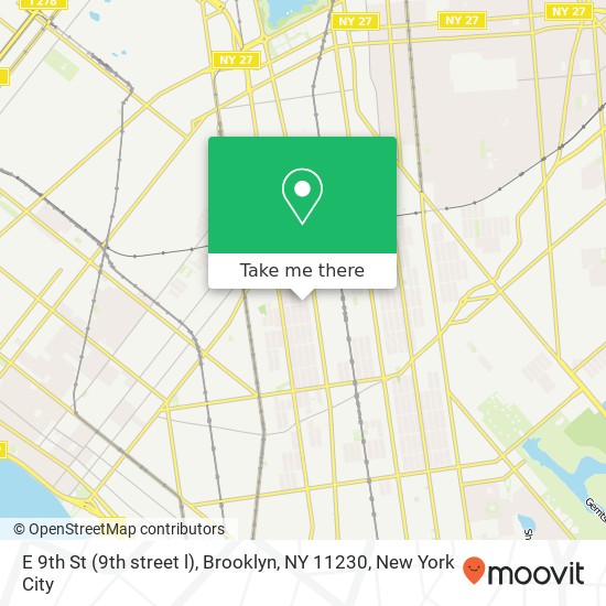 Mapa de E 9th St (9th street l), Brooklyn, NY 11230