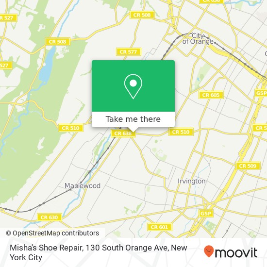 Mapa de Misha's Shoe Repair, 130 South Orange Ave