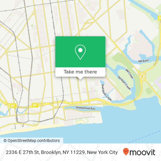 Mapa de 2336 E 27th St, Brooklyn, NY 11229