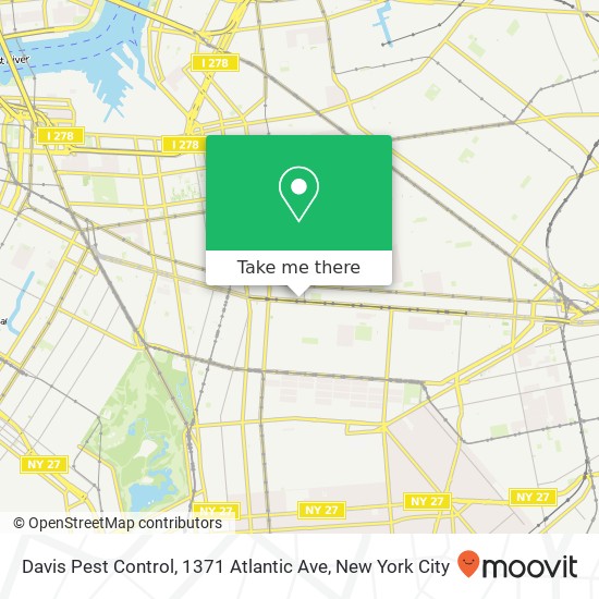 Mapa de Davis Pest Control, 1371 Atlantic Ave