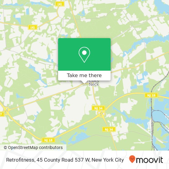 Mapa de Retrofitness, 45 County Road 537 W