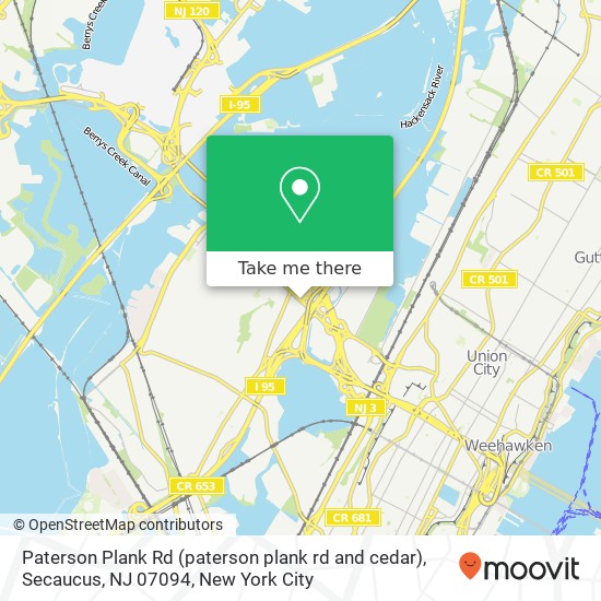 Mapa de Paterson Plank Rd (paterson plank rd and cedar), Secaucus, NJ 07094