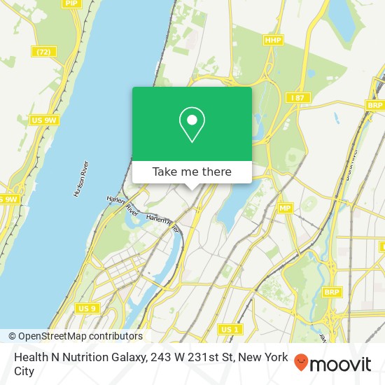 Health N Nutrition Galaxy, 243 W 231st St map