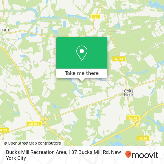Mapa de Bucks Mill Recreation Area, 137 Bucks Mill Rd