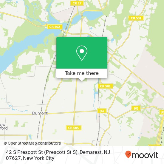 42 S Prescott St (Prescott St S), Demarest, NJ 07627 map